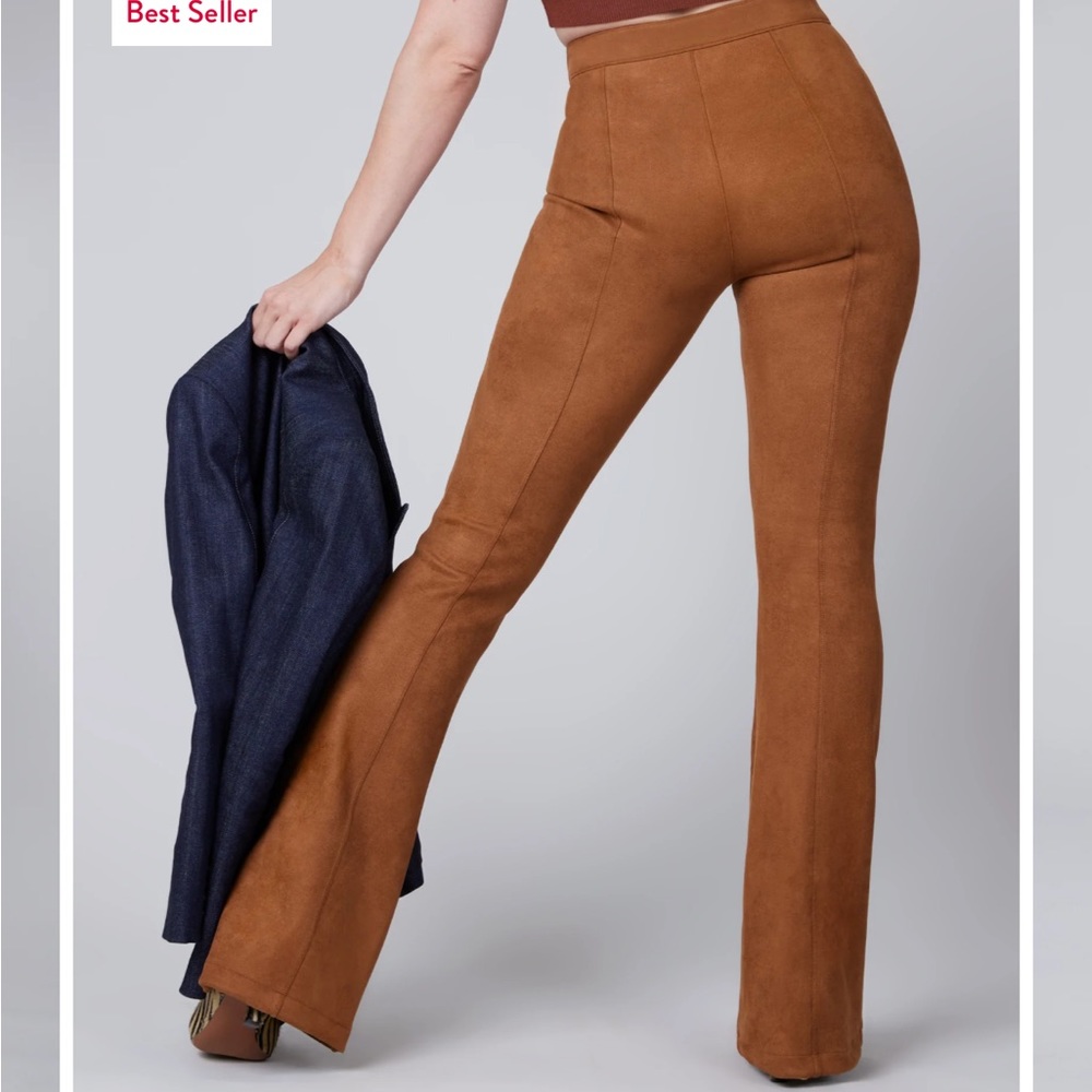 Spanx faux suede flare pants